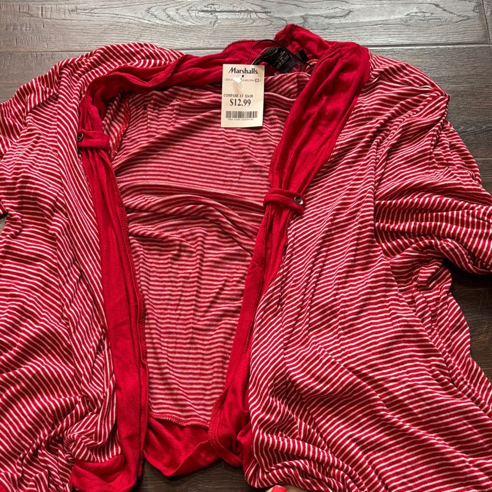 FYLO Red Striped Cardigan